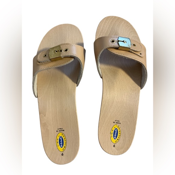 Dr. Scholl’s Classic Wooden Sandals Size 9 New without Box 1970’s Nuetral - Picture 2 of 6